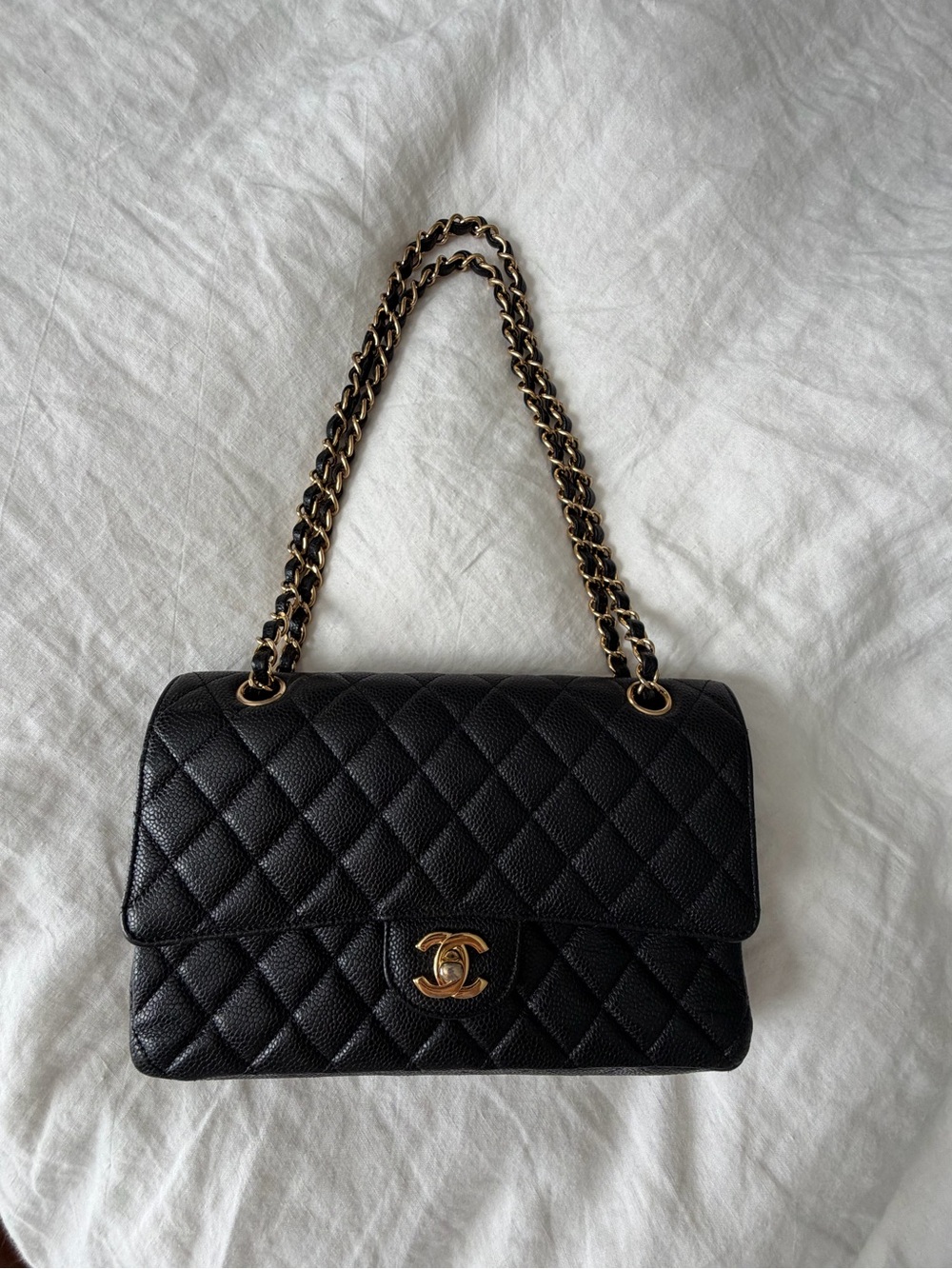 Chanel Medium Flap Bag caviar leather  - 23 series